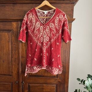 Sundance Cottonwood Red Bandana Print Sweater